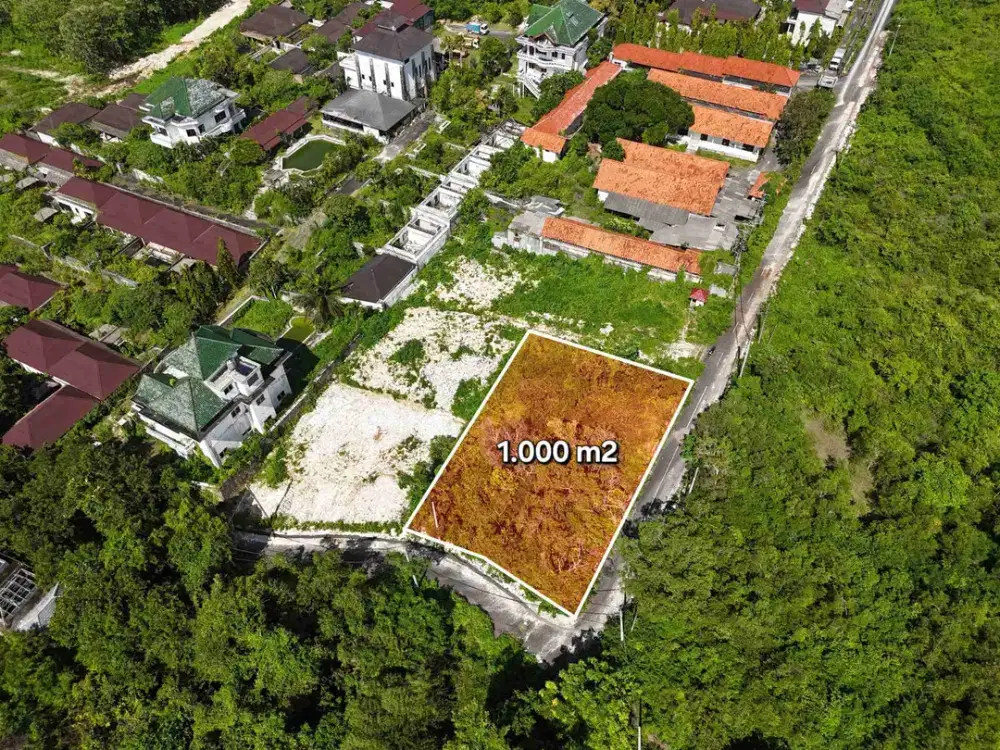 Tanah murah 1000m2 dekat Pecatu graha resort idr 6,750jt/m2