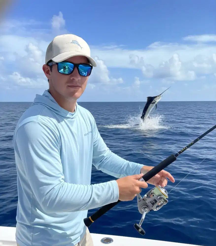 Topi Trucker Logo Ikan Marlin Original Second Warna Cream