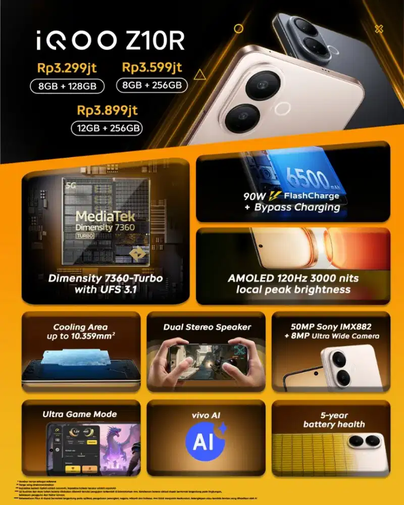 *Iqoo Z10R ( = Vivo V60 Lite) daripada m7 note 50x hot 60 pro camon 40