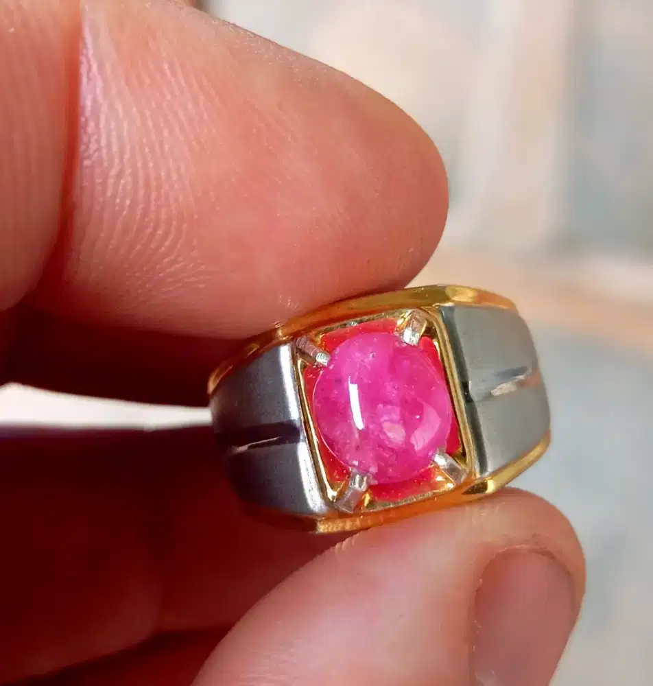Ruby burma ring perak