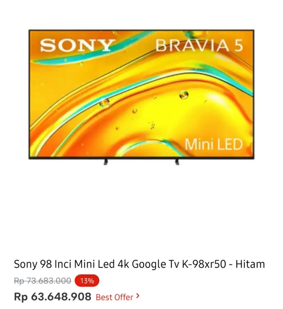 SONY GOOGLE TV MINI LED 98 INCI