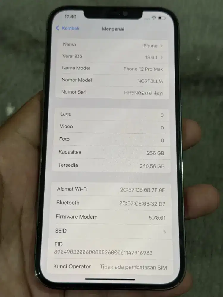 Iphone 12 promax 256gb beacukai all operator