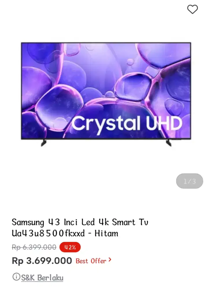 Samsung 43 Inci Led Smart Tv