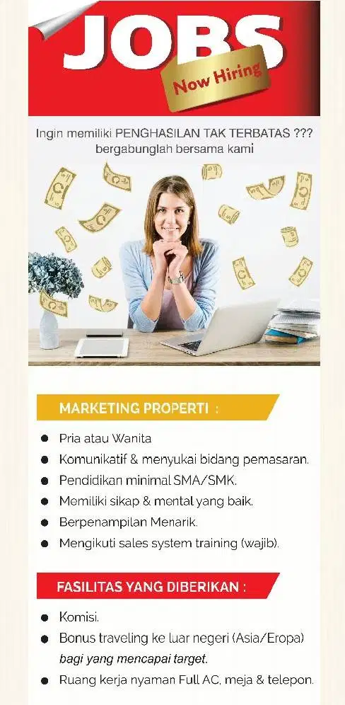 Dibutuhkan Segera!! Agent Marketing Properti