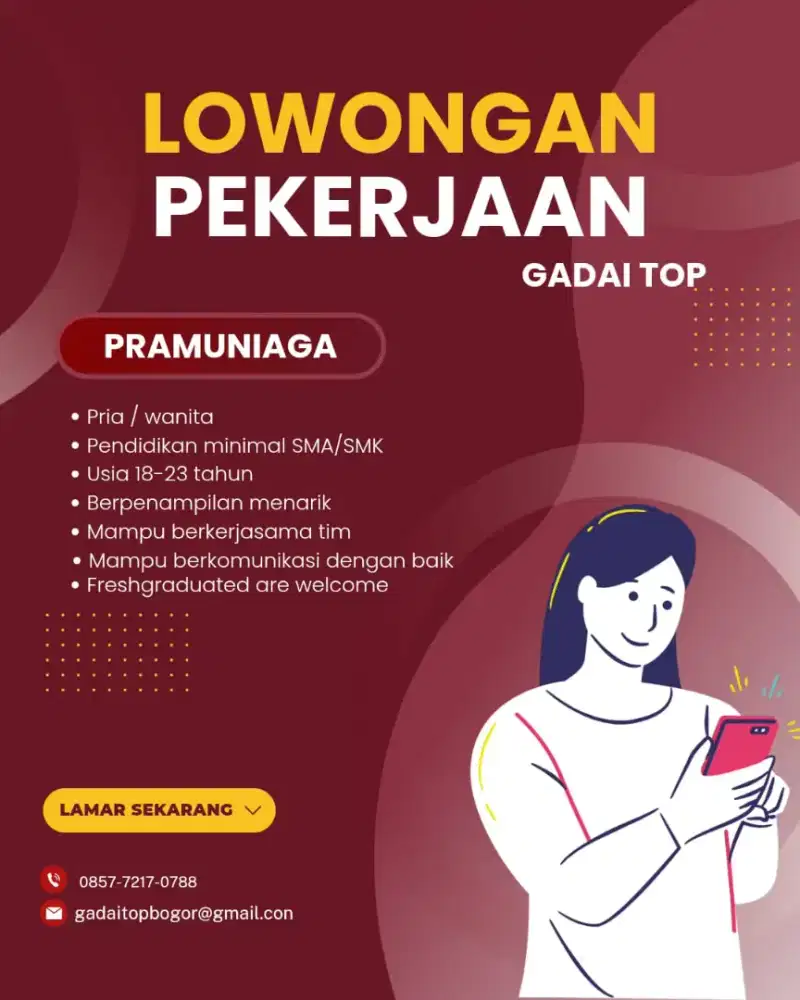 Pramuniaga gadai top griya