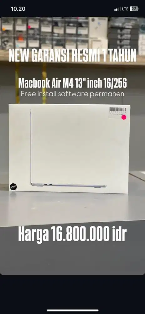 New Mac Air M4 13 inch 16/256 gb ibox