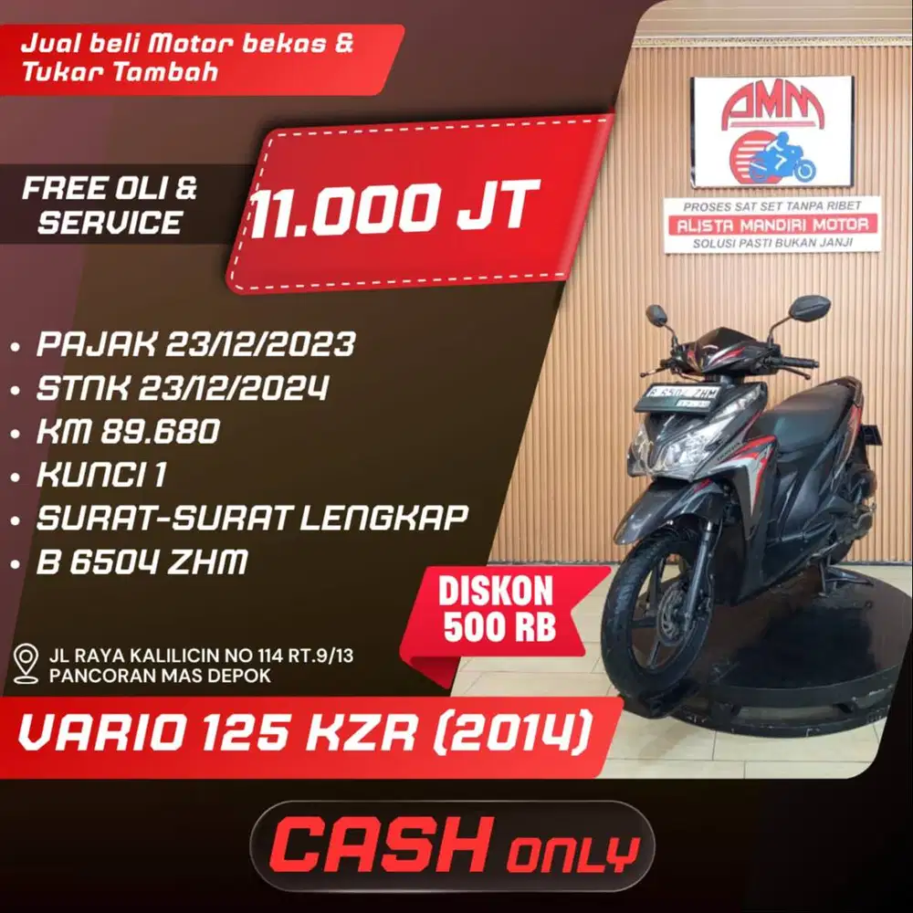 VARIO KZR TH 2014 BISA CASH / TRADE IN / BAYAR PAKAI CC/PAYLATER