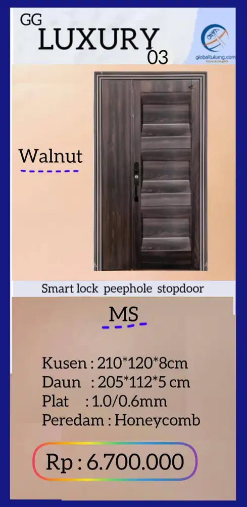 Jual Pintu Baja stylish awet tahunan kota Padang