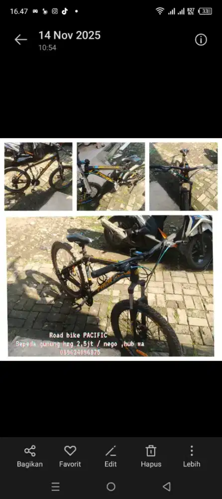 Jual sepeda gunung .merk pacific 90% mulus siap pakai