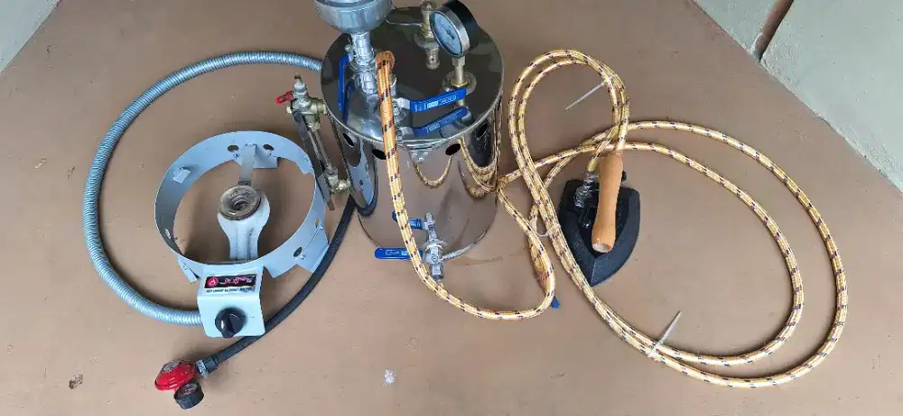 Setrika Uap Gas Laundry 5 Liter 1 Setrika Paket Komplit Siap Pakai