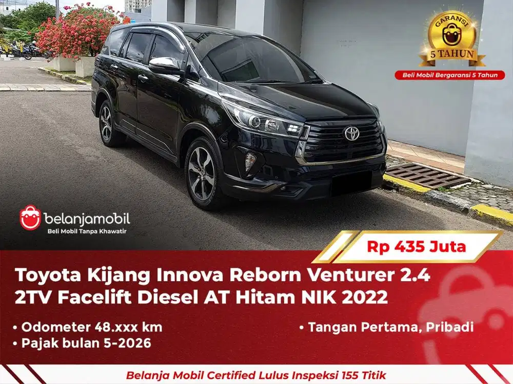 [ GARANSI 5TH ] Toyota Kijang Innova Reborn Venturer 2.4 2TV 2022 2023