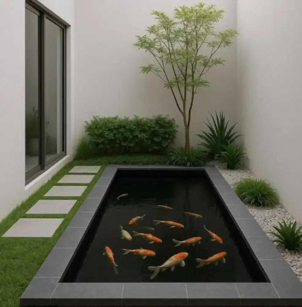 Kolam ikan koi minimalis