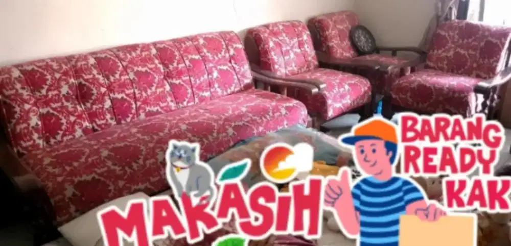 Sofa Mawar Asli Kayu Jati