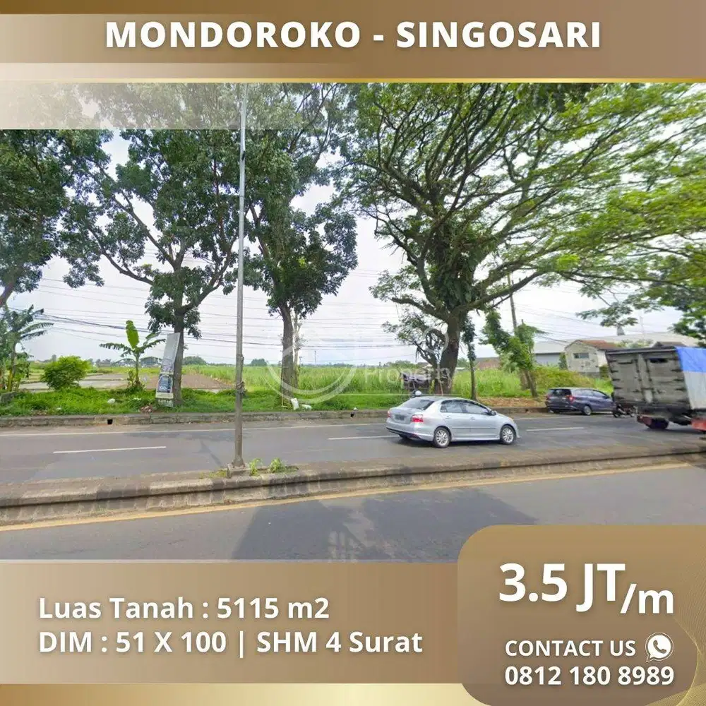Tanah Lokasi Nol Jalan Raya Mondoroko Singosari Seberang Hino