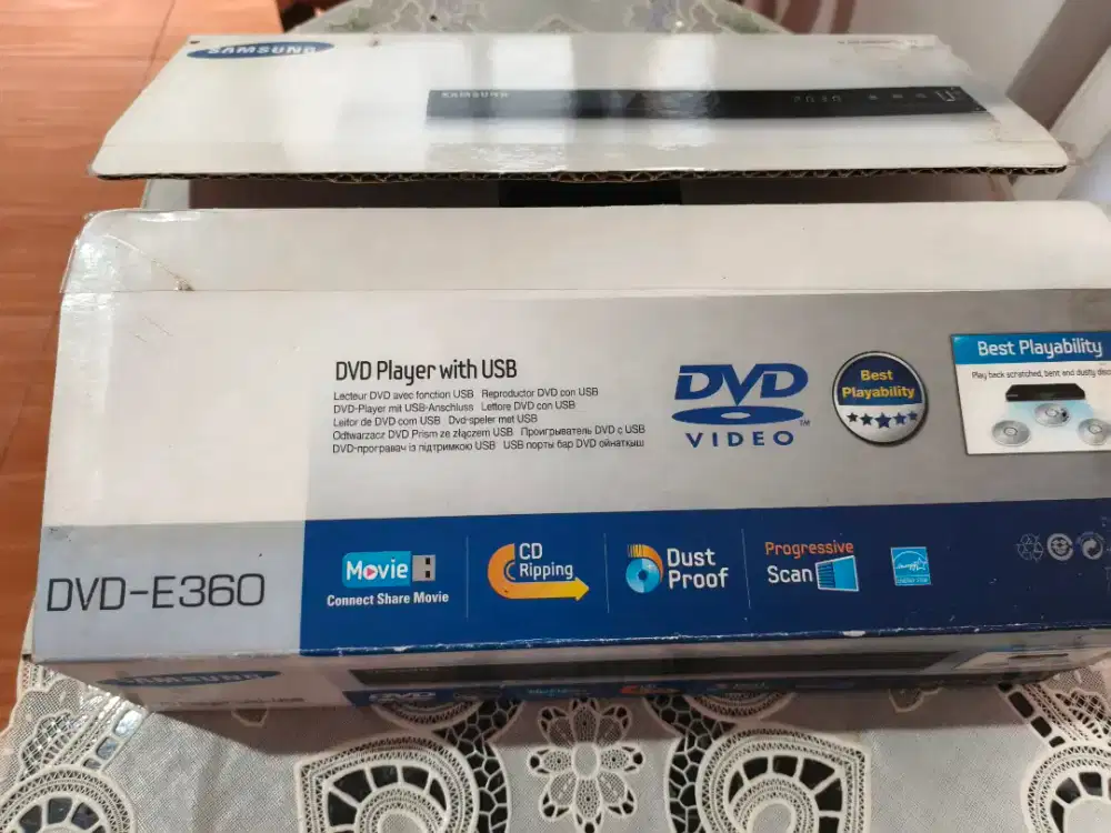 SAMSUNG DVD PLAYER E360, Box Asli