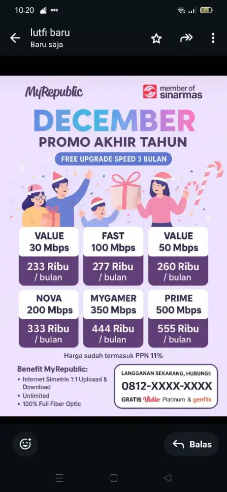 Senen Promo pemasangan internet myrepublic WiFi Myrepublic