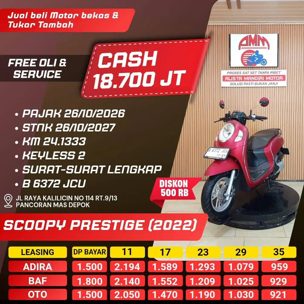 SCOOPY PRESTIGE 2022 BISA CASH/KREDIT/TRADE IN/BISA PAKAI CC/PAYLATER