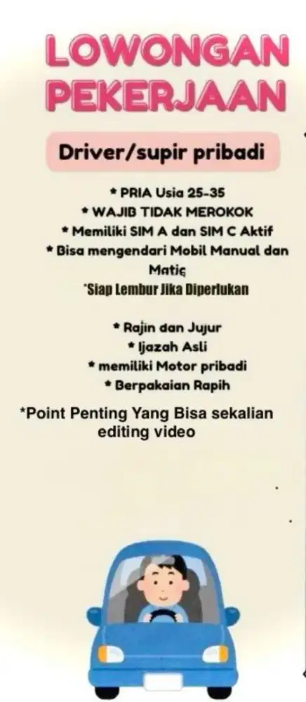 Supir Pribadi Rumahan