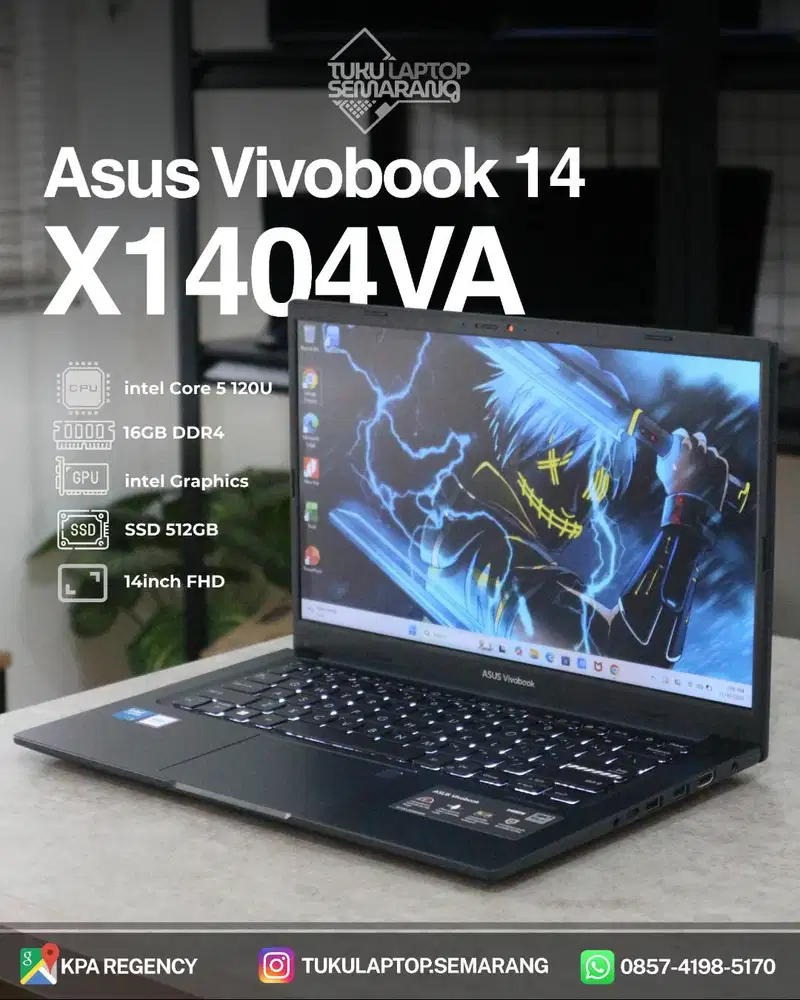 Laptop Asus X1404VA core 5 120U 16GB terbaru garansi