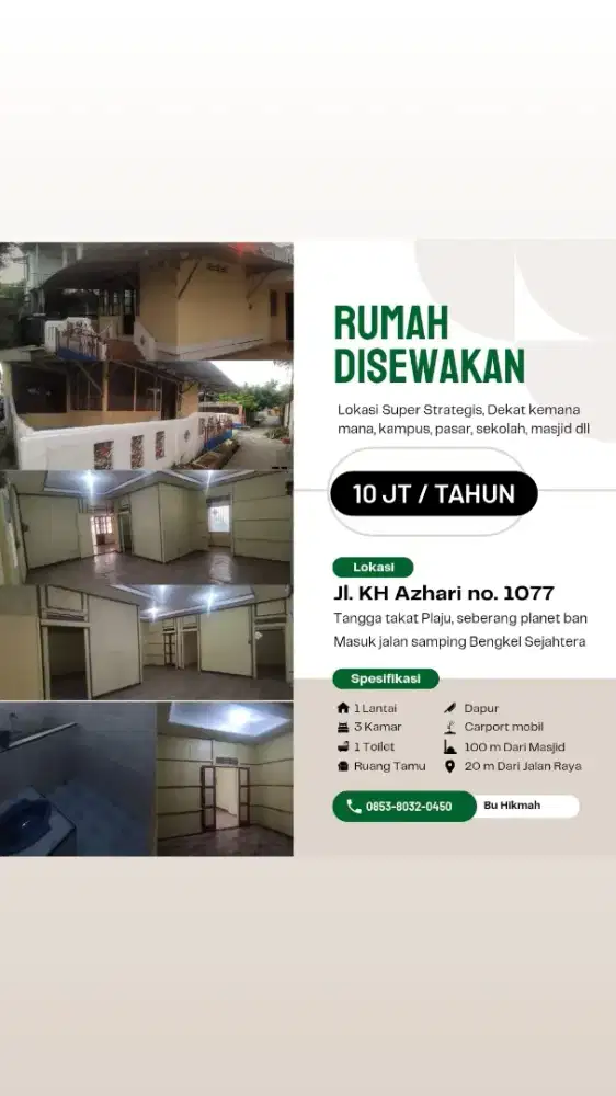 Rumah Disewakan 1 unit