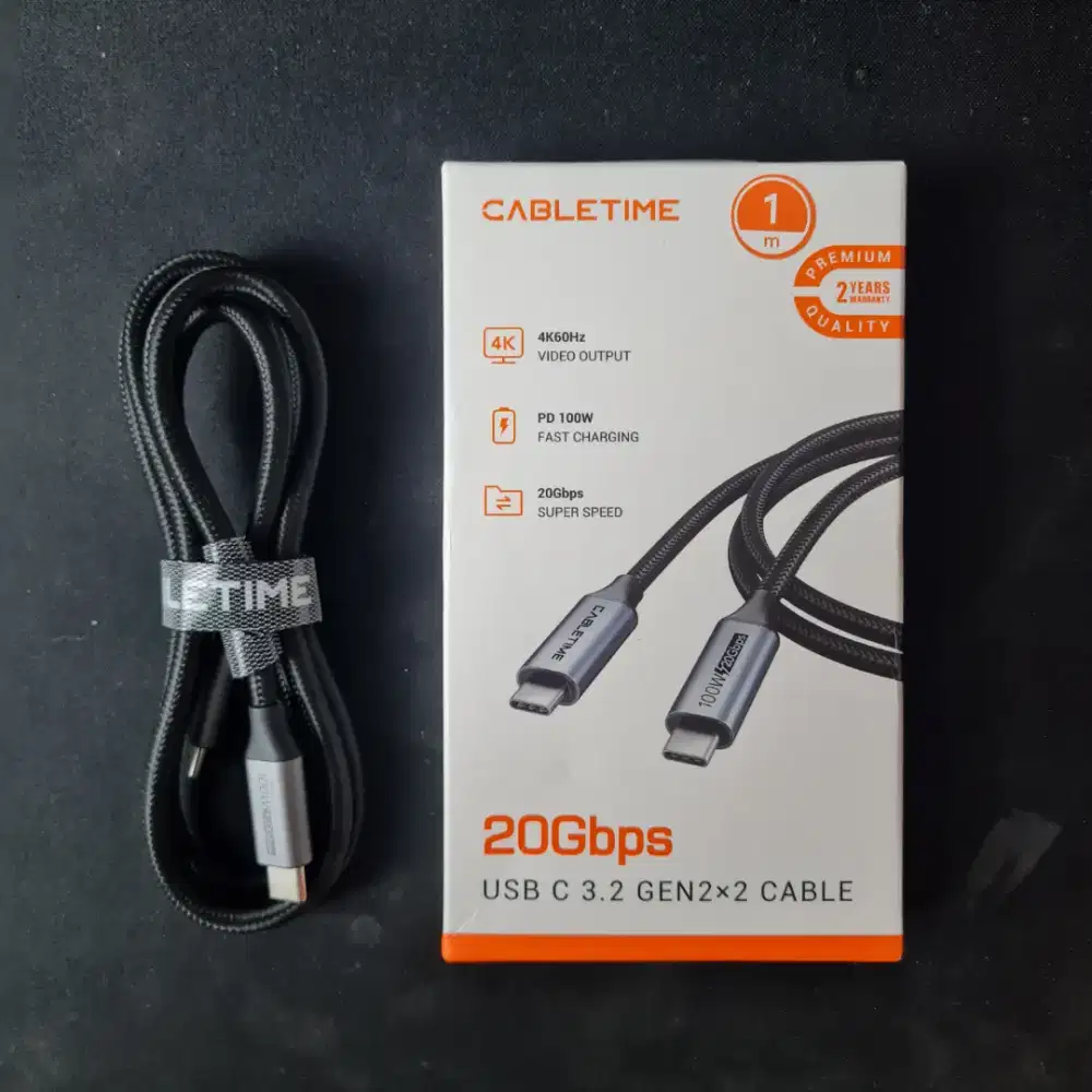 Kabel USB C 3.2 Thunderbolt 3 support 100W 4K 60hz 20gbps