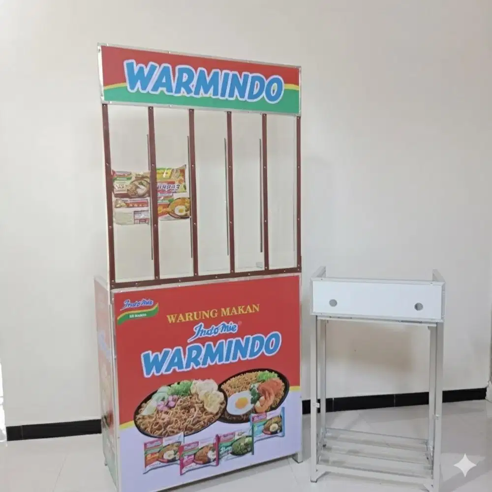 Booth portable warmindo lipat dan meja kompor 1T (free dandang mie)