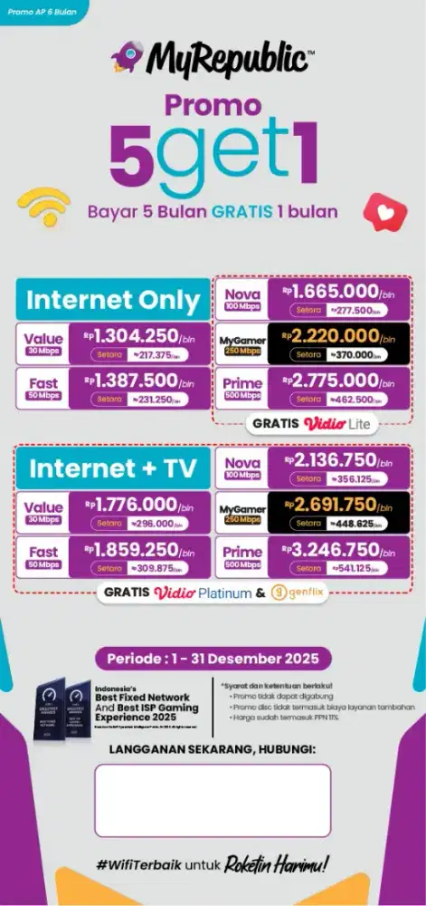 Taman sari Promo pemasangan internet myrepublic WiFi Myrepublic