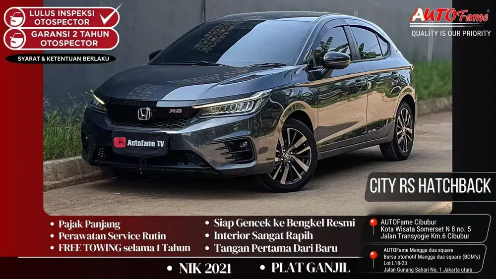 Honda All New City RS Hatchback HB CVT AT 2021 Gray On Black