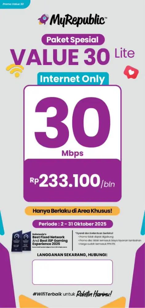 Pasar Kemis Promo pemasangan internet myrepublic WiFi Myrepublic