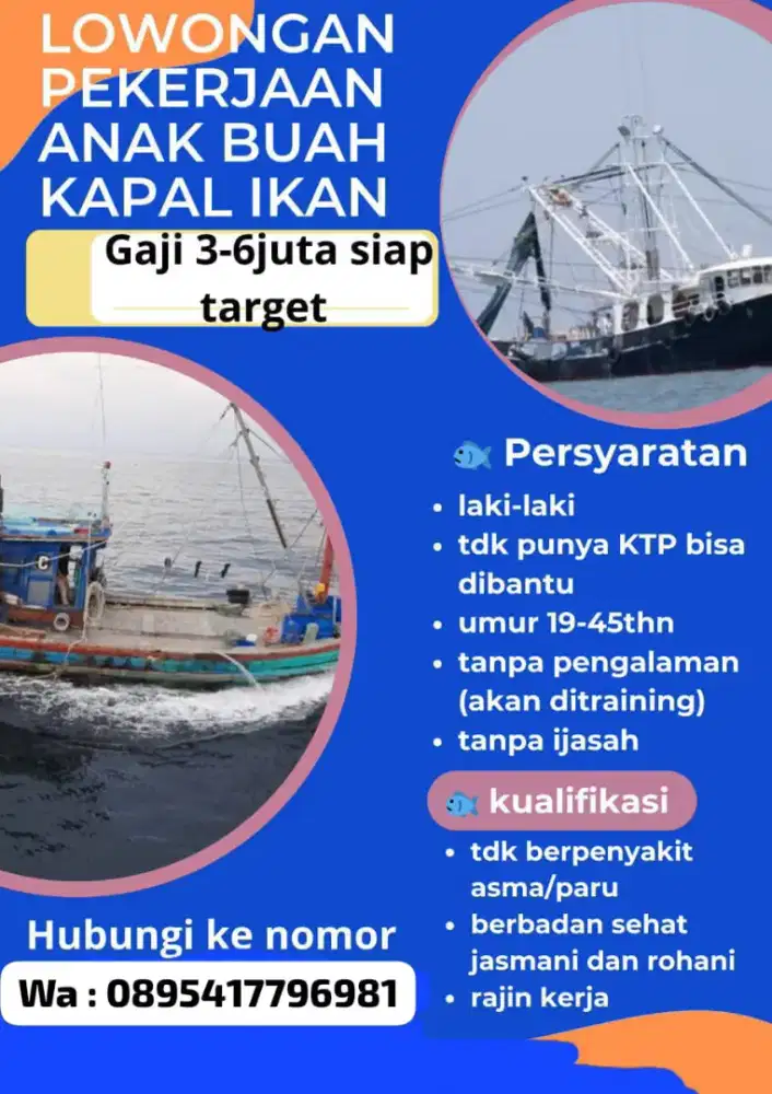 Lowongan kerja Kelapa sawit dan ABK kapal