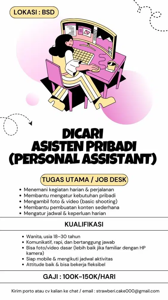 We're hiring personal asisten