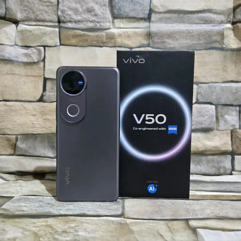 Vivo V50 5G Black 12/512 Fulset segel mulus 98% Garansi panjang