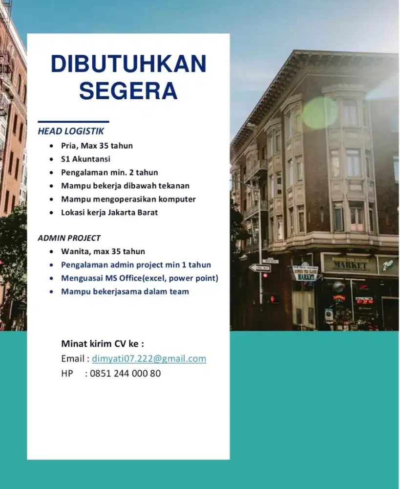 Open Recruitment for Head Logistic