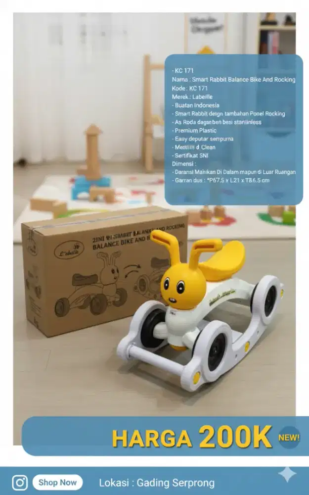 SMART RABBIT BALANCE BIKE & ROCKING merk Labeille