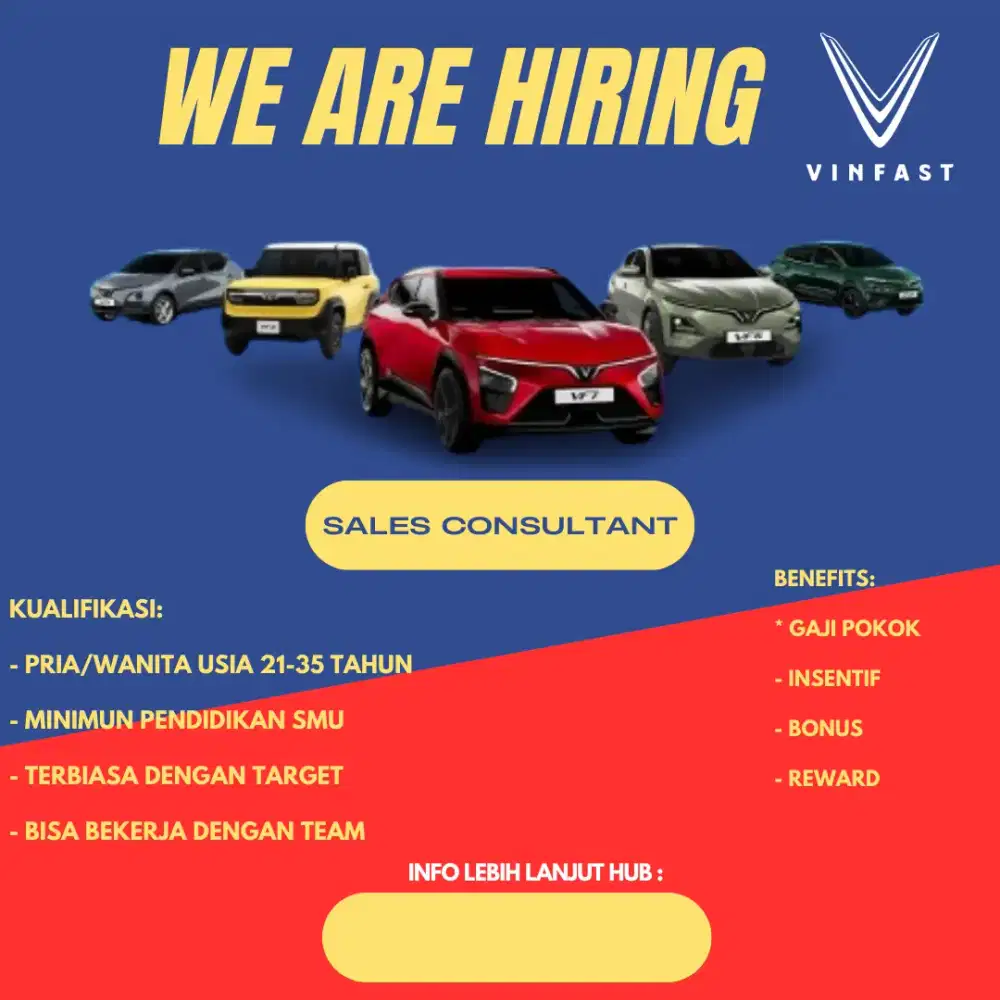 Lowongan kerja Sales Vinfast