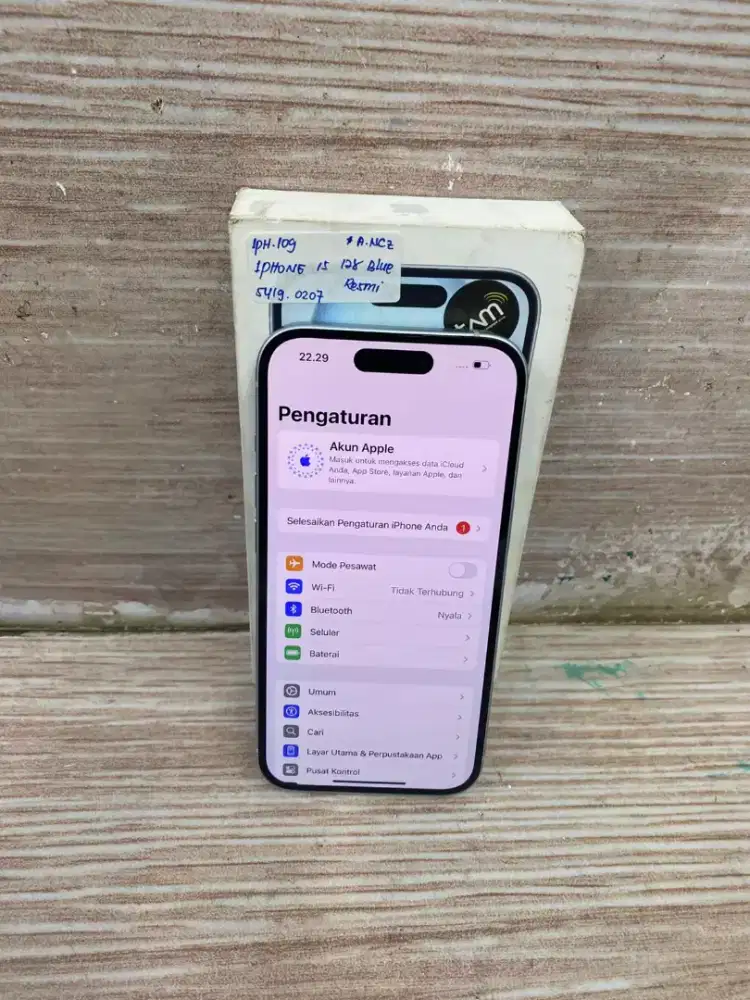 Di jual HP IPHONE 15 BLUE TITANIUM 128GB IBOX