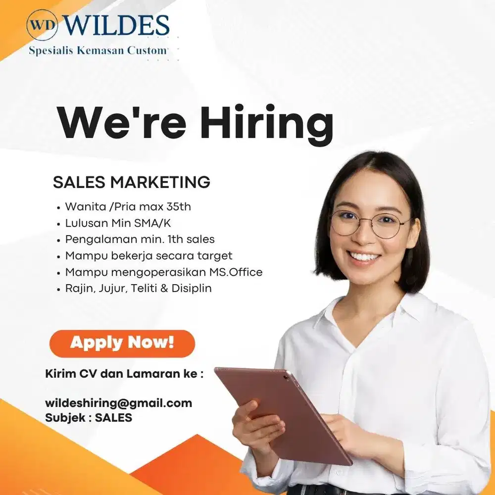 DIBUTUHKAN SEGERA SALES /MARKETING