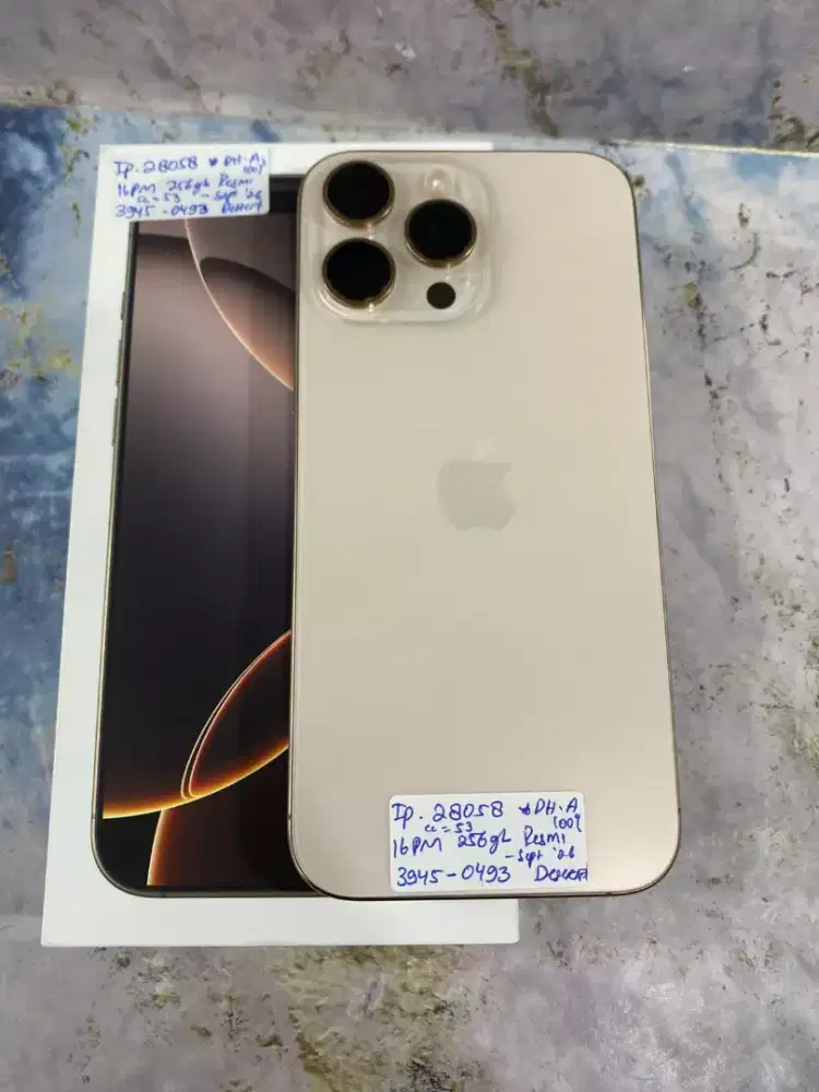 Di jual HP IPHONE 16 PRO MAX dessert titanium 256GB IBOX