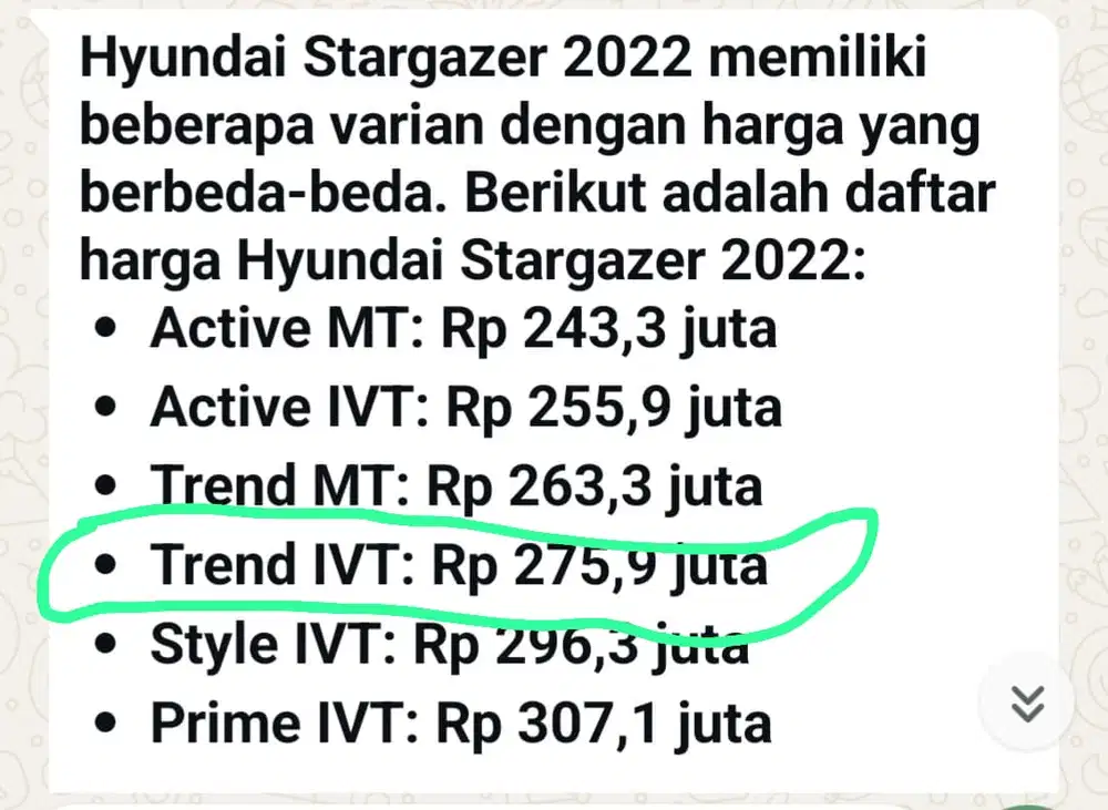 Hyundai Stargazer 2022 Bensin