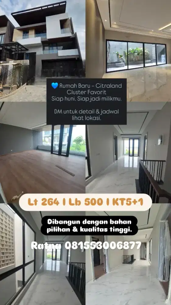Dijual Rumah Baru Minimalis Citraland High Spec