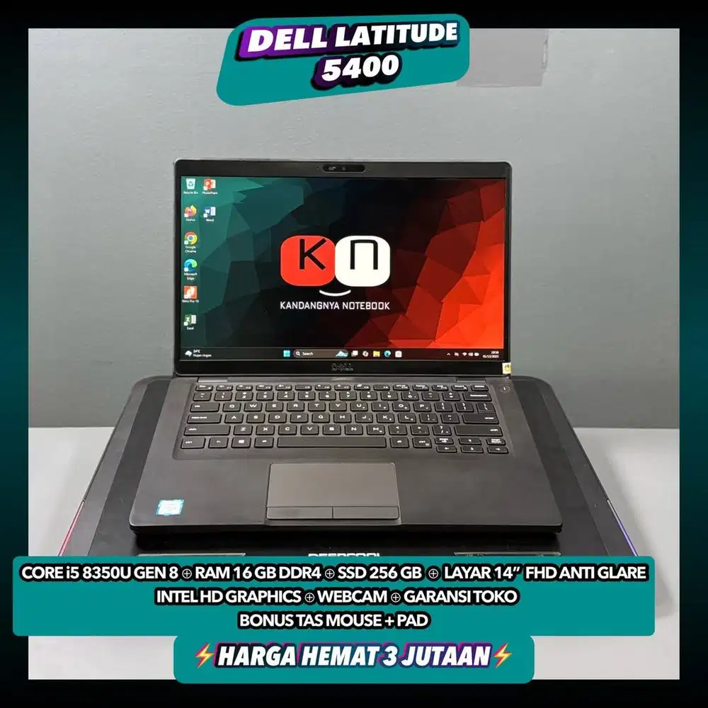 Laptop Dell Latitude 5400 i5 8350U Gen8 Ram 16/256GB Layar Fhd