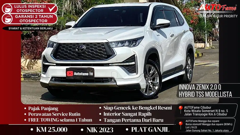 Toyota Innova Zenix 2.0 Q Hybrid TSS Modellista TIPE TERTINGGI