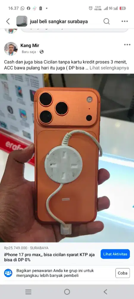 Iphone 17 pro max,, bisa cicilan syarat KTP aja bisa DP 0%