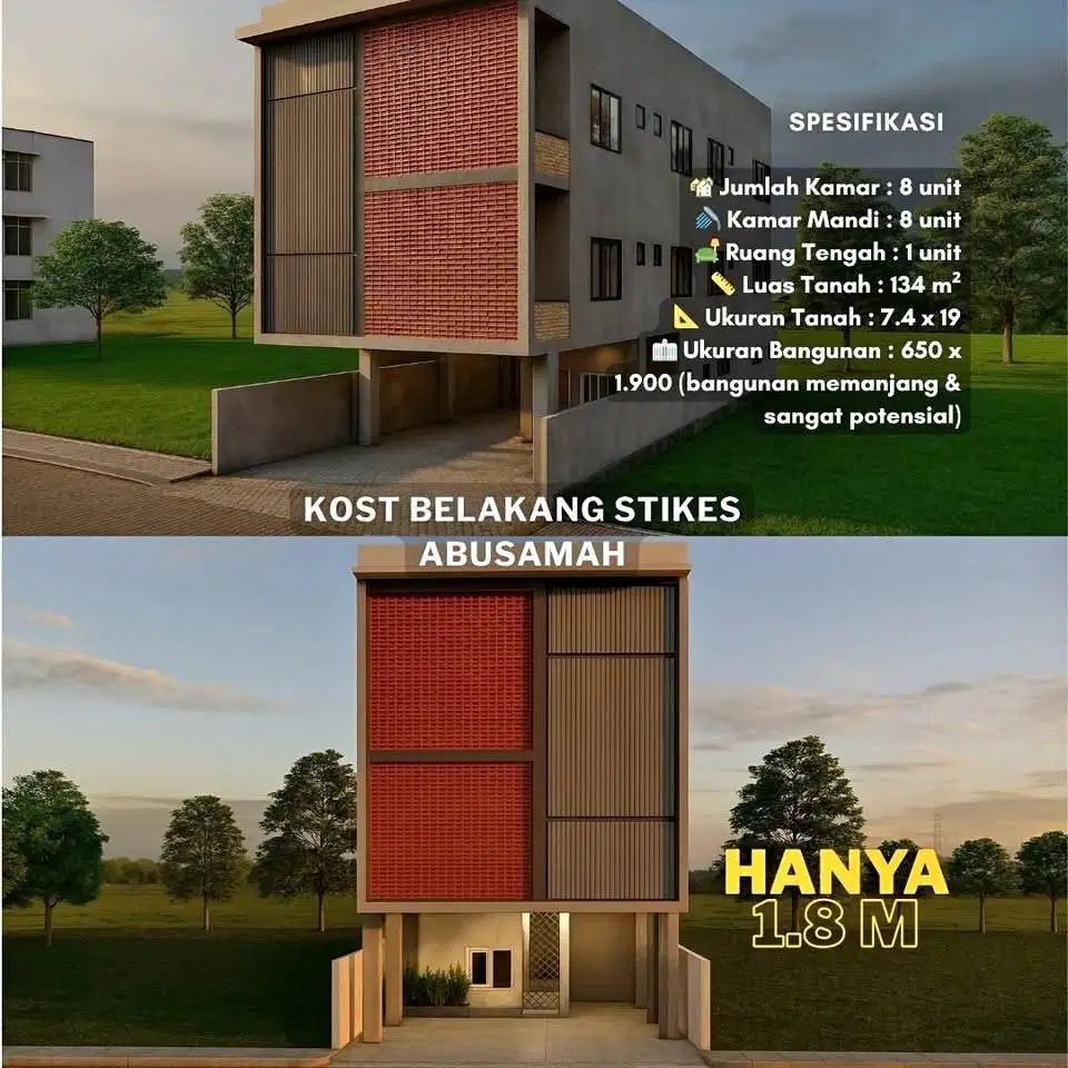 KOST DIJUAL AREA KAMPUS STIKES PALEMBANG