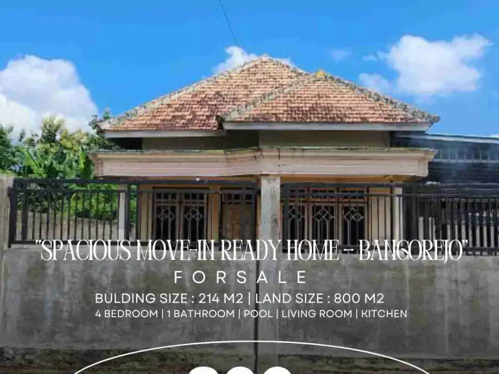 DIJUAL RUMAH LUAS & SIAP HUNI – BANGOREJO