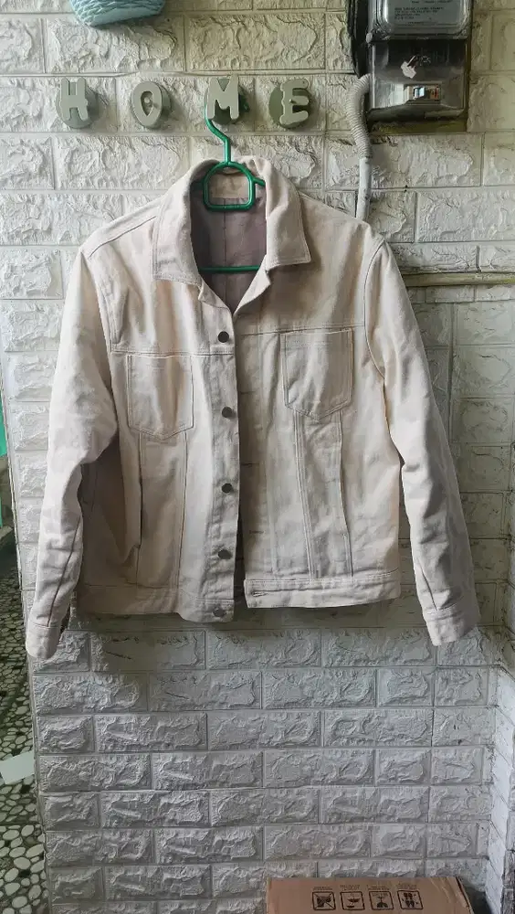 Jaket jins  cream mantan ld jumbo