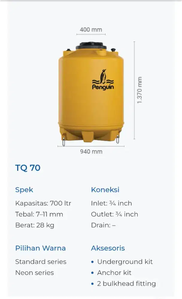 Underground Tank Penguin 700 liter