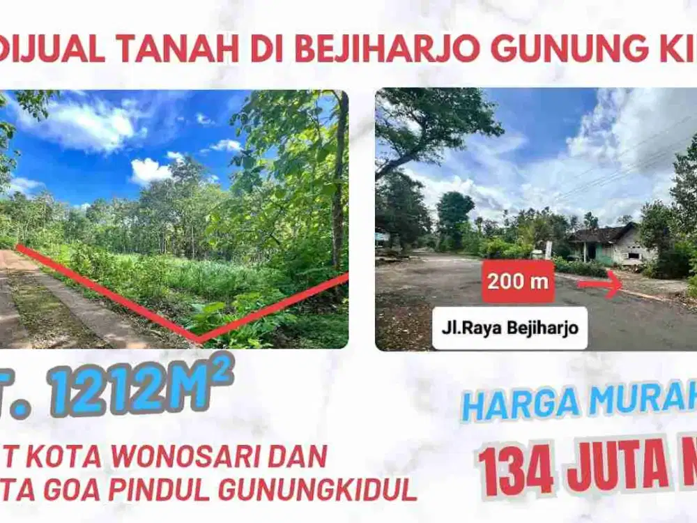 Tanah Murah Strategis Dekat Kota Wonosari Dan Kawasan Wisata Goa Pindul Gunungkidul Yogyakarta