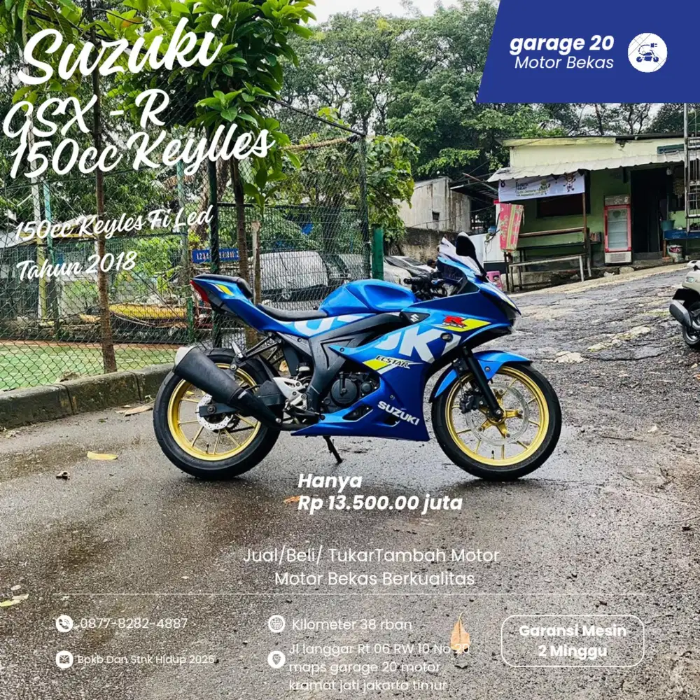 Suzuki Gsx-R 150cc Keylles Fi Led Tahun 2018 Pajak Hidup