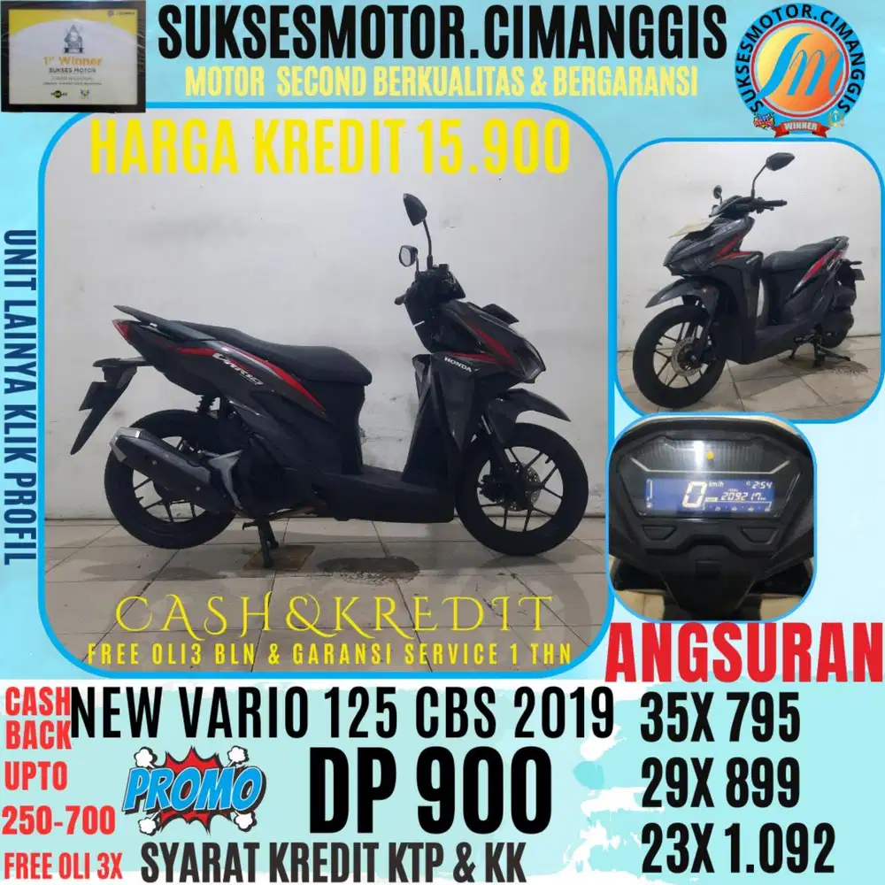 DP 900 VARIO 125 CBS TERMURAH CASHBACK UPTO700 FREE OLI3X BERGARANSI